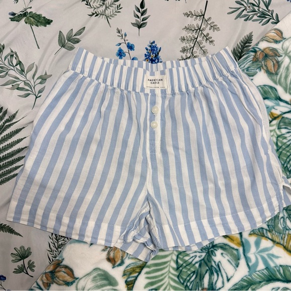 American Eagle Outfitters Light Blue and White Striped Women’s Pajama Set - Picture 5 of 7